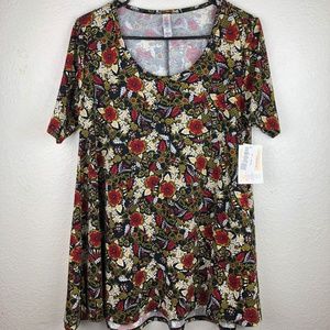 NWT LulaRoe Perfect Tee A-Line Floral Tunic Top